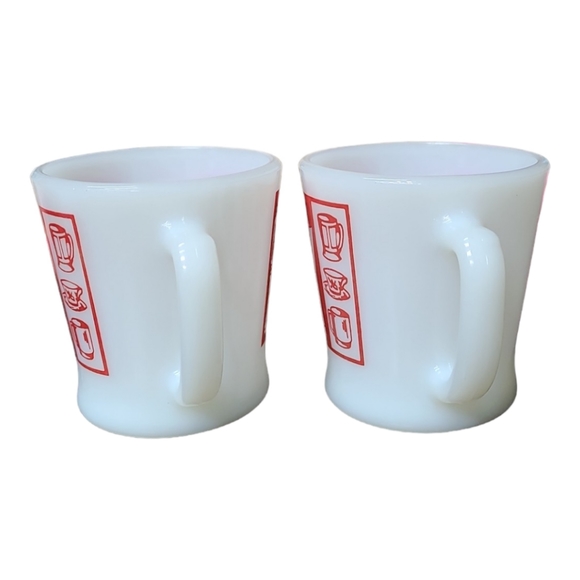 Vintage Anchor Hocking Fire King Red Kitchen Aids Mugs Set of 2 - Picture 3 of 7